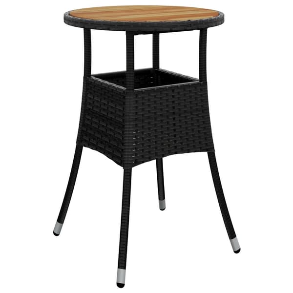 3 Delars Trädgårds matsalsset Svart Poly Rattan