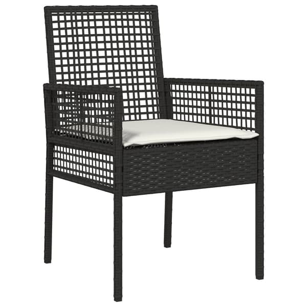 3 Delars Trädgårds matsalsset Svart Poly Rattan