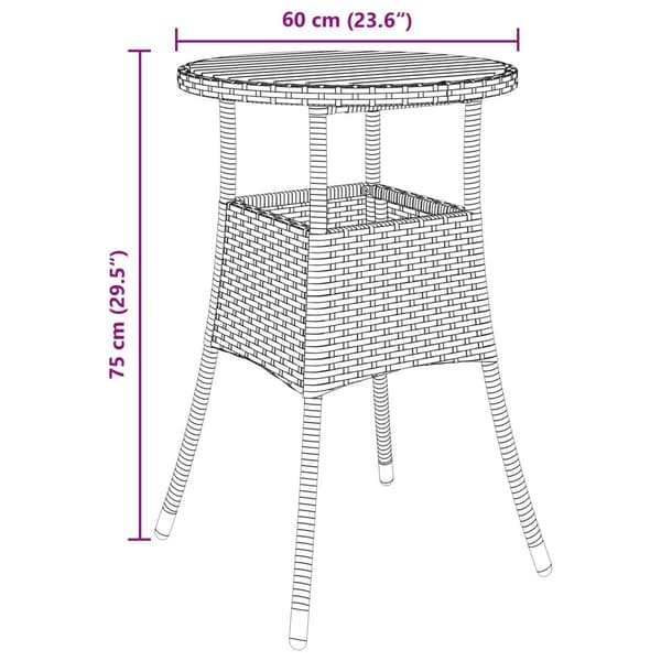 3 Delars Trädgårds matsalsset Svart Poly Rattan