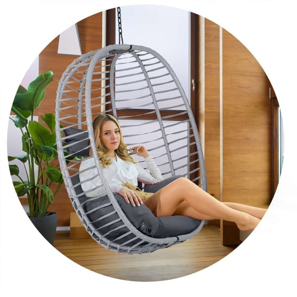 Toskana riippuva puutarhatuoli musta harmaa tyynyt Sofotel
