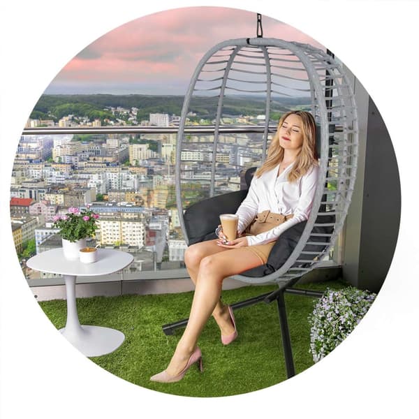 Toskana riippuva puutarhatuoli musta harmaa tyynyt Sofotel