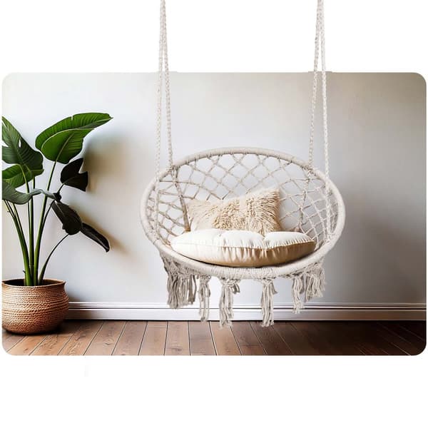 Riippuva puutarhakeinutuoli BOHO beige