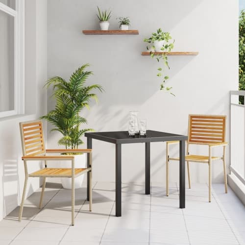 Stapelbara Trädgårdsstolar med Kuddar 2 st Beige Poly Rattan