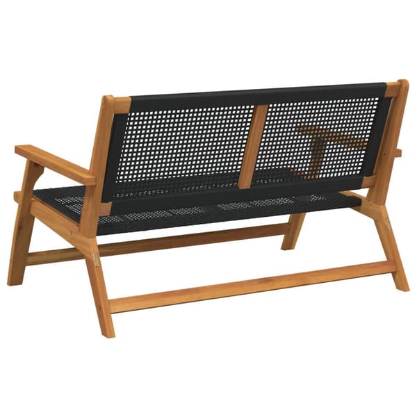 Trädgårdsbänk Svart 122x76x73,5 cm Massivt Akaciaträ