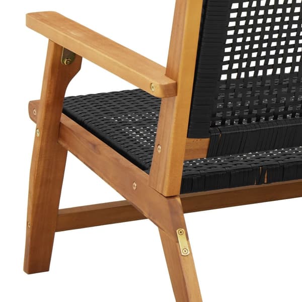 Trädgårdsbänk Svart 122x76x73,5 cm Massivt Akaciaträ