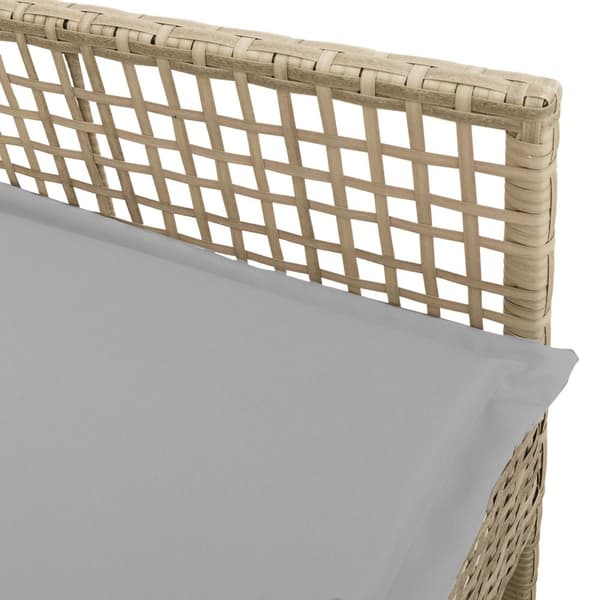 Utemöbler Stolar 2 st med Kuddar Beige Poly Rattan