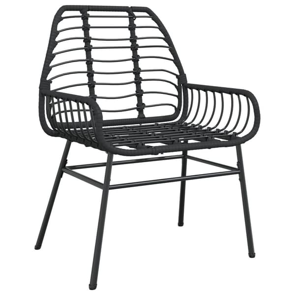 3-delad Trädgårdsdining Set Svart Poly Rattan