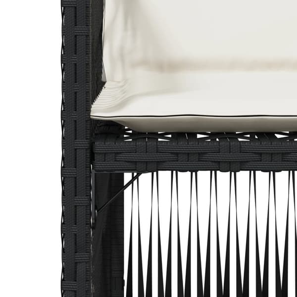Trädgårdsstolar med dynor 4 st svart konstrotting