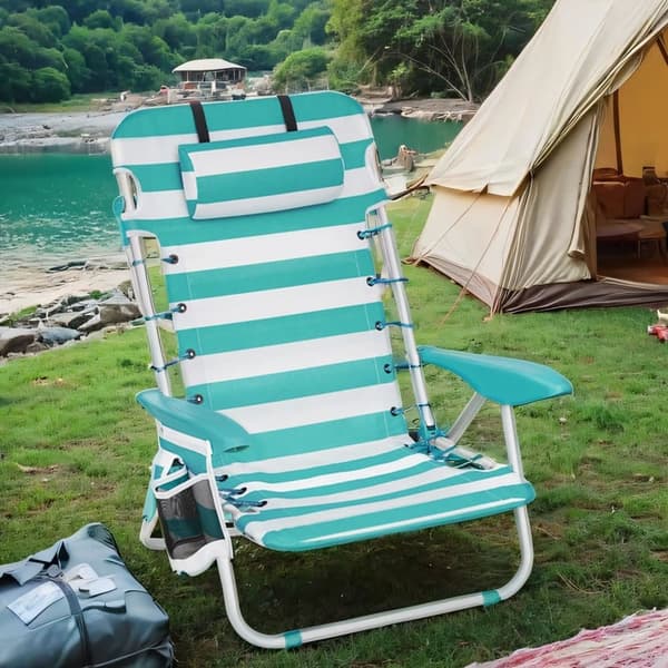 Strandstol, SONGMICS, 68x63x75 cm, Grön