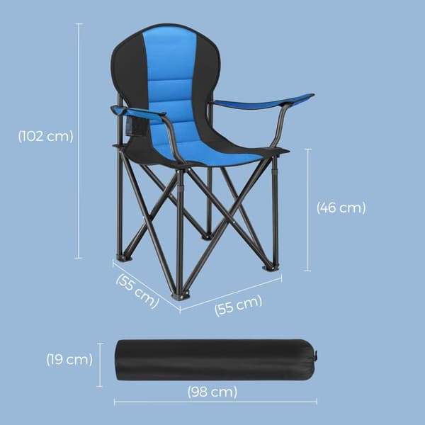 Campingstol, SONGMICS GCB06BU, 55x90x102 cm, Blå