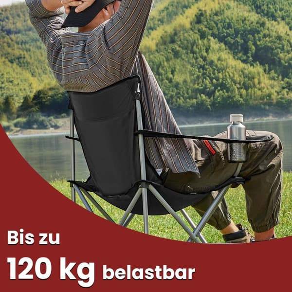 Campingstolar, SONGMICS GCB01BK, 52x84x81 cm, Svart