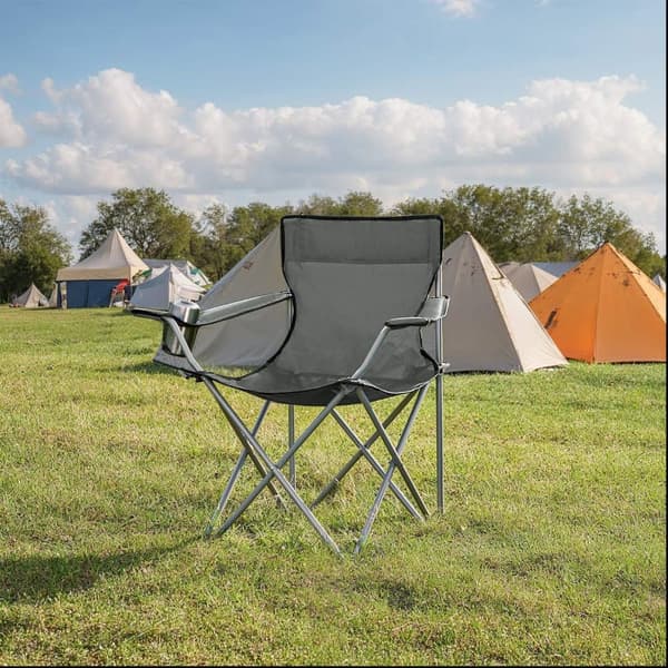 Camping Stol Sæt, 52x84x81 cm, Skifergrå