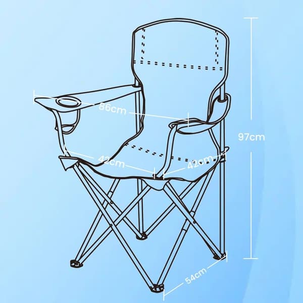 Retkituoli, SONGMICS GCB08BU, 54x86x97 cm, Sininen