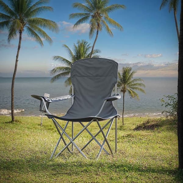 Campingstol Set, 54x86x97 cm, Skiffergrå