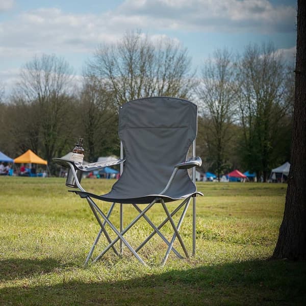Campingstol Set, 54x86x97 cm, Skiffergrå