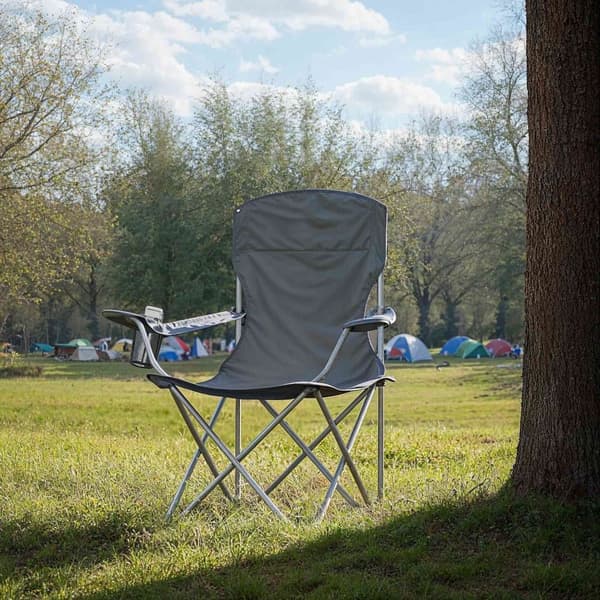 Campingstol Set, 54x86x97 cm, Skiffergrå