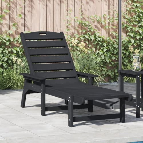 Solstol Svart 53x162x98.5 cm HDPE