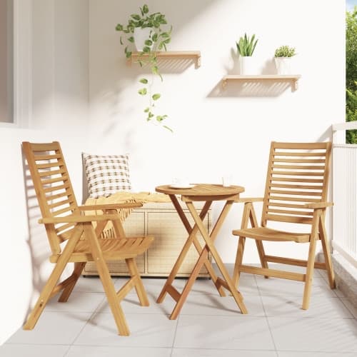 Trädgårdsstolar 2 st i solid teak