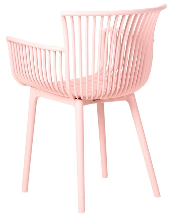 Sett med 4 Spisestuestoler Rosa Plast Innendørs Utendørs Hage Minimalistisk Stil