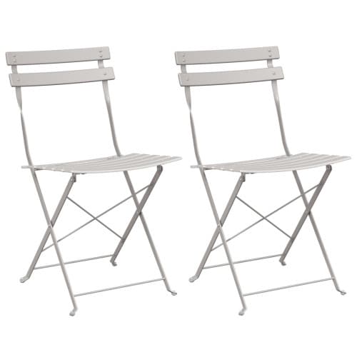 Fällbara Trädgårdsstolar 2 stycken Beige Stål