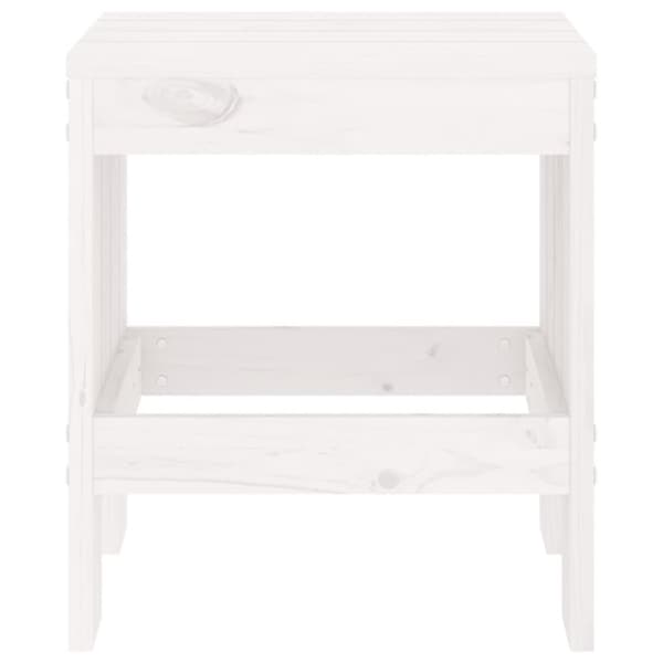 Trädgårdspallar 2 st vit 40x36x45 cm massiv furu