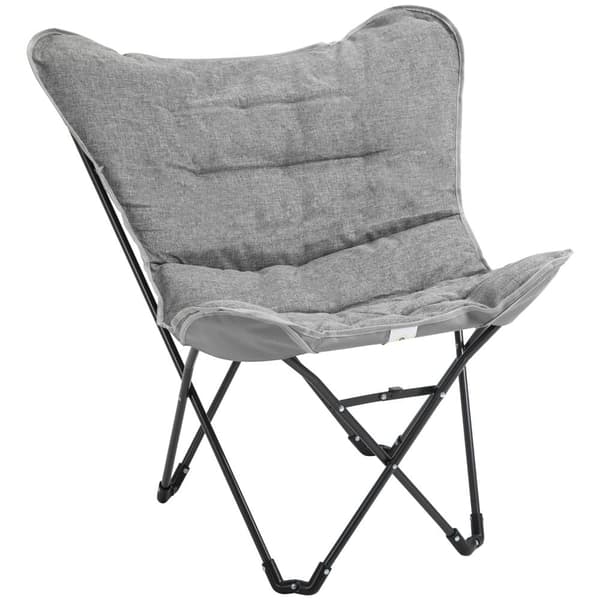Hopfällbar campingstol, 88x74x84 cm, Ljusgrå