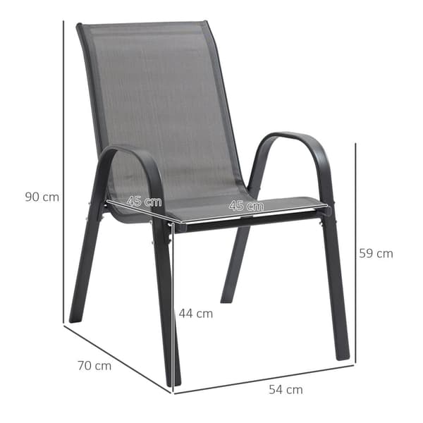 Trädgårdsstol Set, 70x54x90 cm, Grå