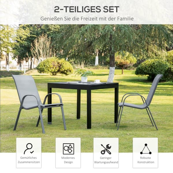 Trädgårdsstol Set, 70x54x90 cm, Grå