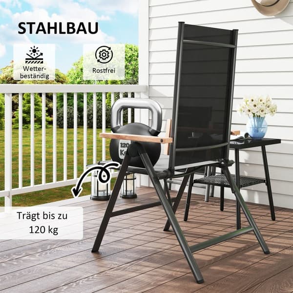 Trädgårdsstol, 60x73x108 cm, Svart