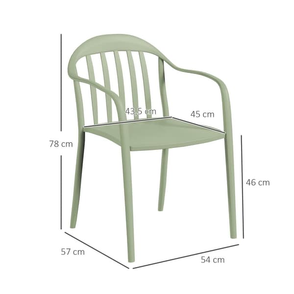 Trädgårdsstol Set, 57x54x78 cm, Grön