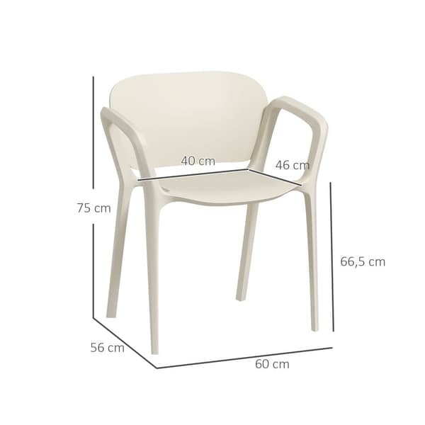 Have Stol, 4er Sæt, 60x56x75 cm, Hvid