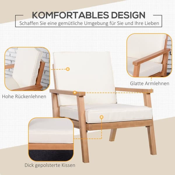 Trädgårdsstolar, 2er-Set, 66x77.5x74.5 cm, Brun och Beige