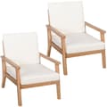 Miniatyrbild 9 av 9: Trädgårdsstolar, 2er-Set, 66x77.5x74.5 cm, Brun och Beige