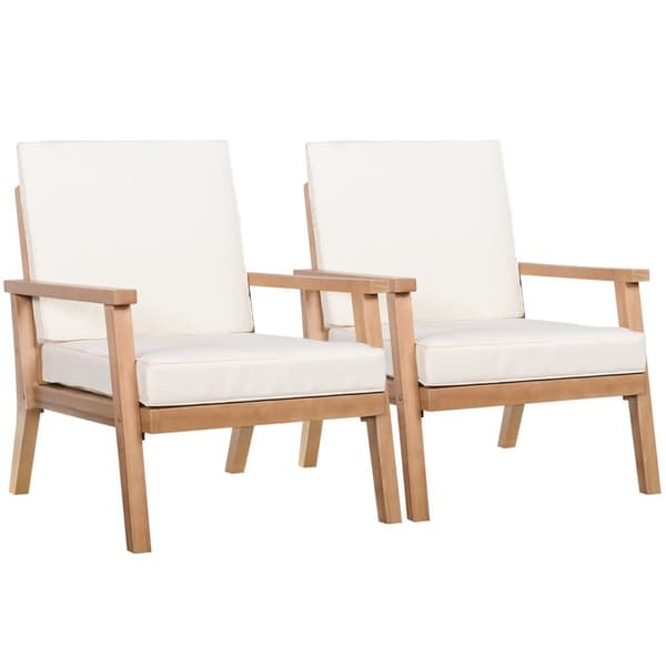 Trädgårdsstolar, 2er-Set, 66x77.5x74.5 cm, Brun och Beige