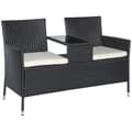 Miniatyrbillede 1 af 9: Havebænk, Polyrattan, 133x63x84 cm, Sort