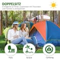 Miniatyrbild 4 av 10: Rootz 2 -sits campingstol - Foldbar dollstol - utomhusfiskestol med kopphållare - Hållbart stål & Oxford -tyg - 141 cm x 67 cm x 80 cm