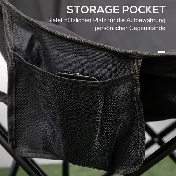 Rootz fällbar campingstol - Portabel säte - Stålramstolar - enkel transport - 61 cm x 54 cm x 66 cm - Inkluderar bärväska