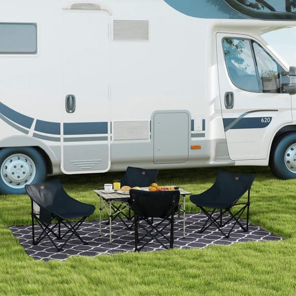Rootz sammenfoldelig campingstol - bærbart sæde - stålrammestole - let transport - 61 cm x 54 cm x 66 cm - Inkluderer bærepose