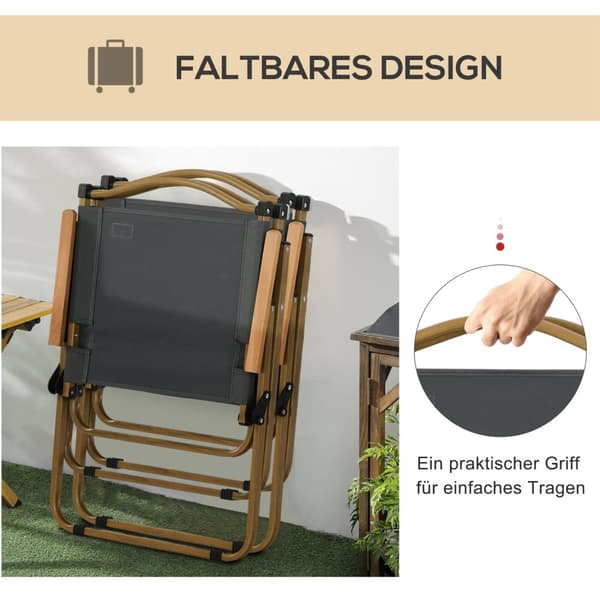 Rootz 2 -bituppsättningar campingstolar - Fällbara strandstolar - Stålram - Bärbar med handtag - 54x59x78cm, 130 kg lastkapacitet