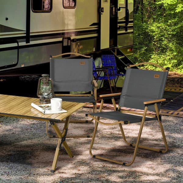 Rootz 2 -bituppsättningar campingstolar - Fällbara strandstolar - Stålram - Bärbar med handtag - 54x59x78cm, 130 kg lastkapacitet