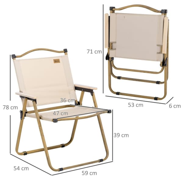 Rootzin leirintätuolit 2 x - rantatuoli - taitettava teräs - helppo matka - 54 cm x 59 cm x 78 cm
