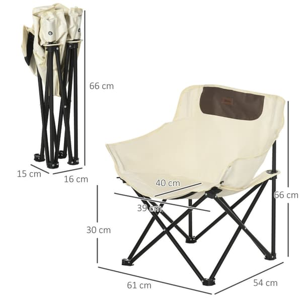 Rootz campingstol - sammenfoldelig sæde - bærbar stol - PVC -coated stof - let transport - 61 cm x 54 cm x 66 cm