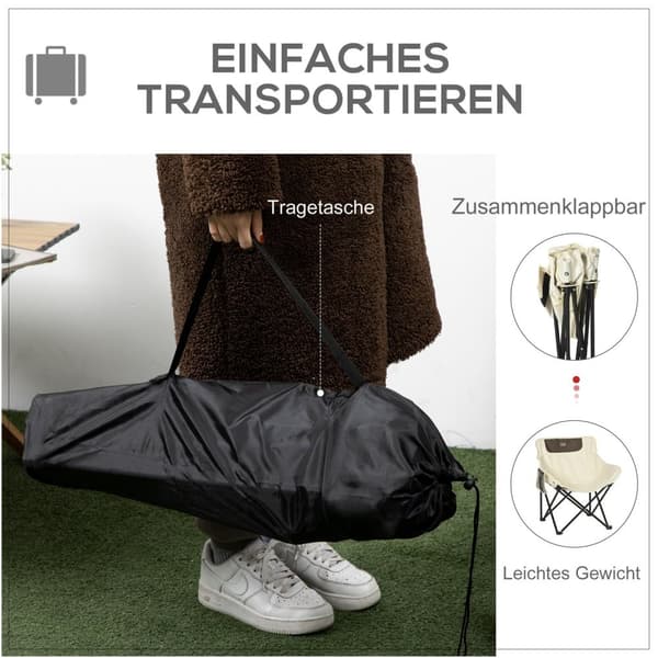 Rootz campingstol - sammenfoldelig sæde - bærbar stol - PVC -coated stof - let transport - 61 cm x 54 cm x 66 cm