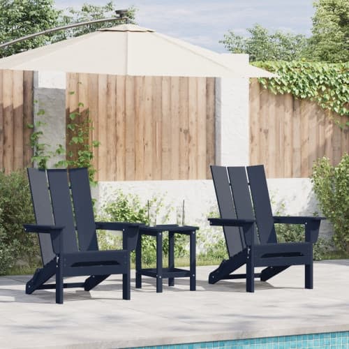 Vikbara Adirondack Stolar 2 st Marinblå 74.5x80.5x90 cm HDPE