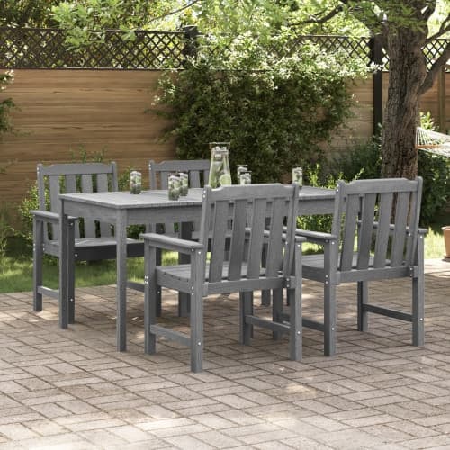 Trädgårdsmatsalsstolar 4 st Ljusgrå 65,5x55,5x88 cm HDPE, vidaXL Trädgårdsmatsalsstolar 2 st Ljusgrå HDPE