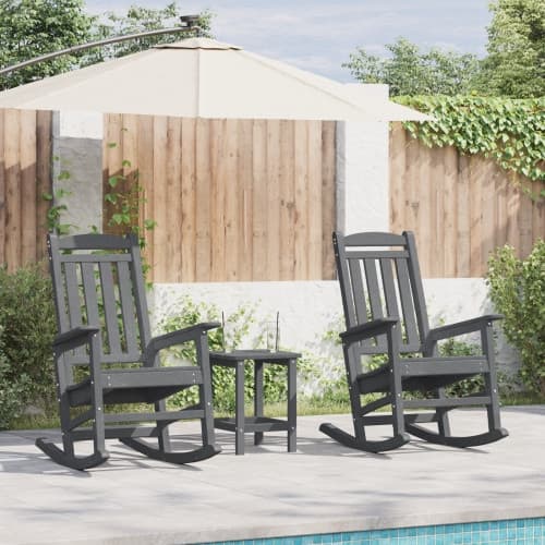 gungstolar 2 pcs Ljusgrå 70x92x107.5 cm HDPE