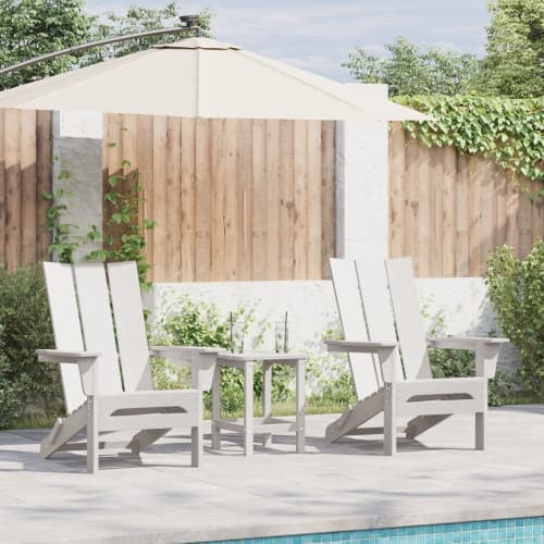 Vikbara Adirondackstolar 2 st Vit 74,5x80,5x90 cm HDPE