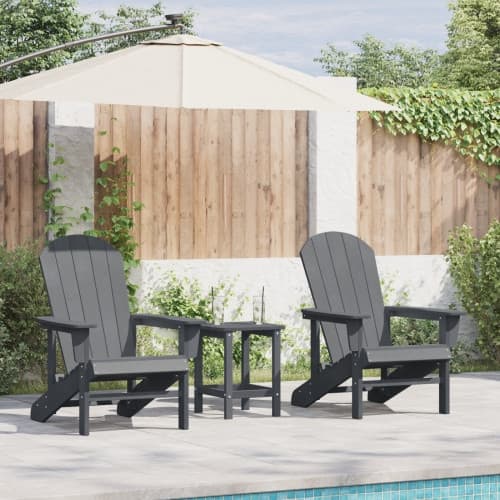 Adirondack Stolar 2 st Ljusgrå 74x82x90 cm HDPE