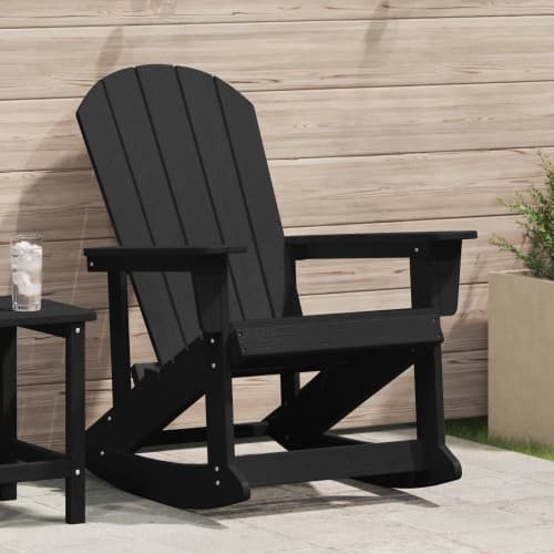 Adirondack-gungstol Svart 73.5x92x90 cm HDPE