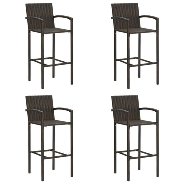Barstolar 4 st brun konstrotting